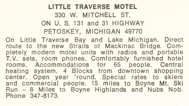 Little Traverse Motel (Little Traverse Hotel) - Vintage Postcard (newer photo)